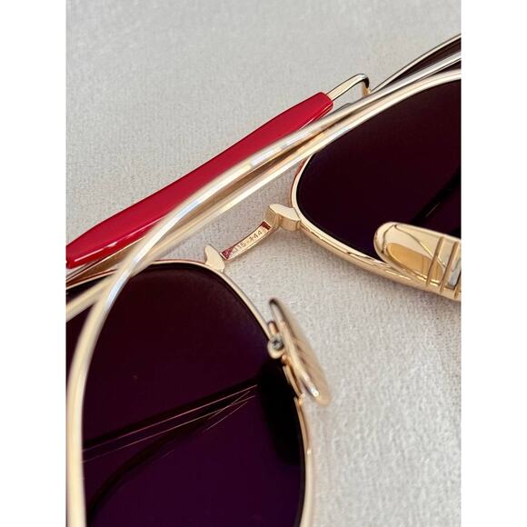 Thom Browne Titanium Aviator Pilot Frame Mirrored Gold Sunglasses - Picture 9 of 12